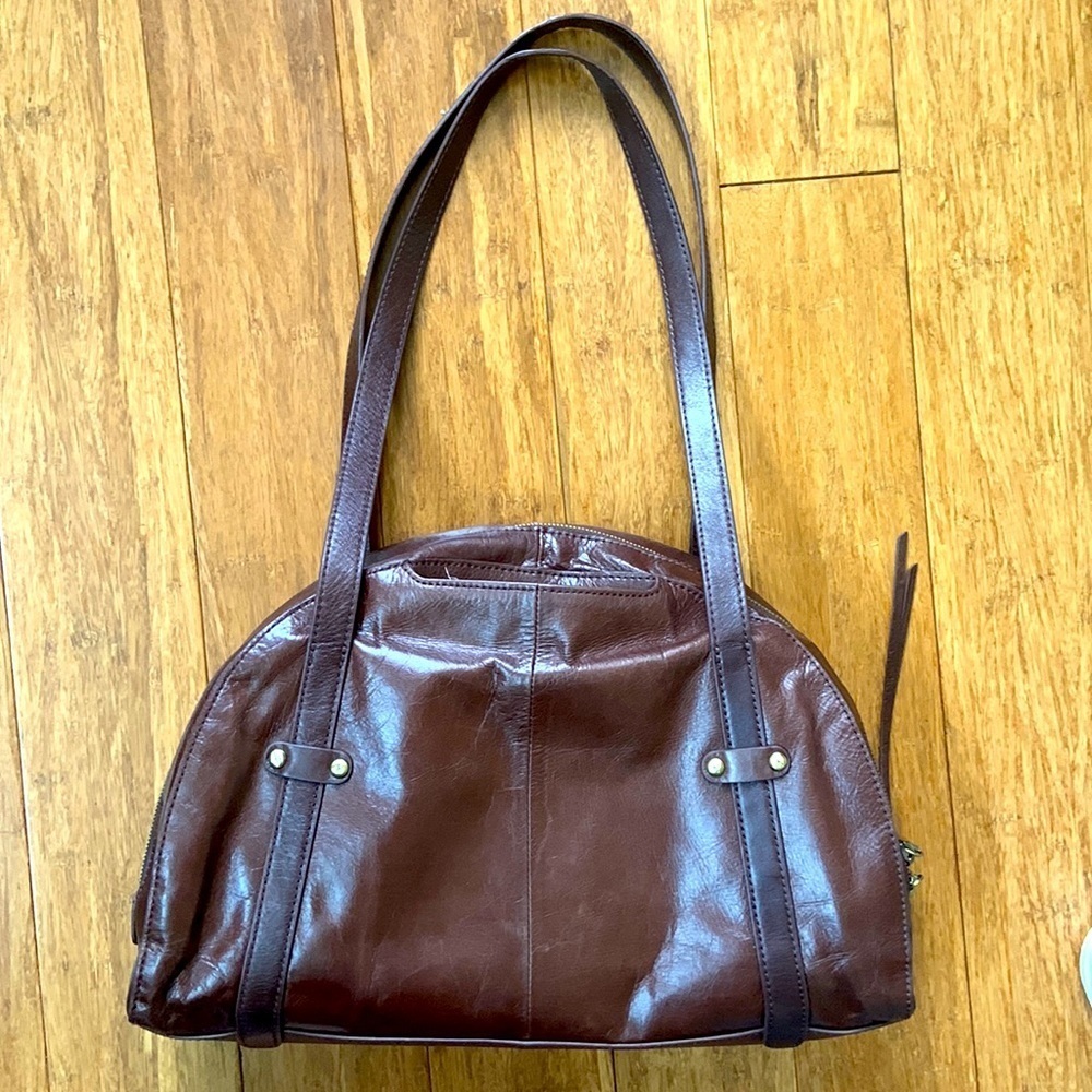 HOBO INTERNATIONAL SHOULDER GENUINE LEATHER SATCHEL TOTE BAG BROWN 4”Wx14”Lx10”H